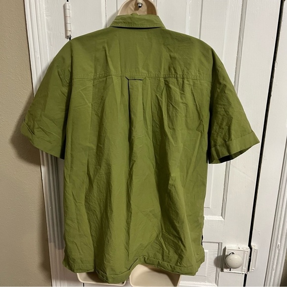 Madewell Poplin Short Sleeve Button Down Shirt Sweet Pine Green Medium N2 - Picture 4 of 8